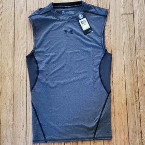 Under Armour Heat Gear Sleeveless Compression Tank Top Mens Medium Gray